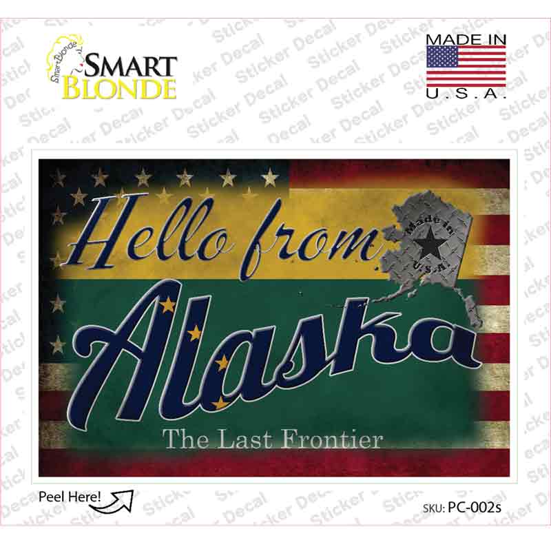 Hello From Alaska Novelty Postcard Sticker Decals Small