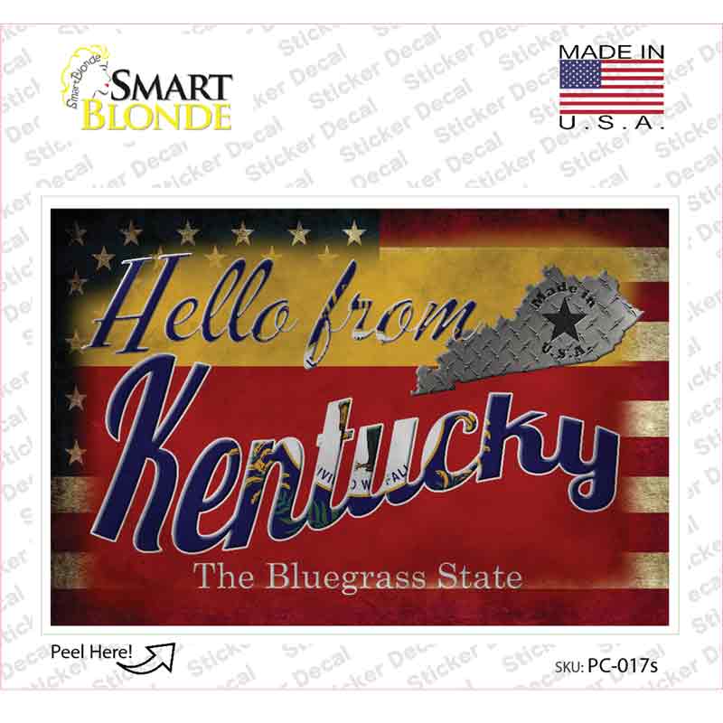 Hello From Kentucky Novelty Postcard Sticker Decals Small