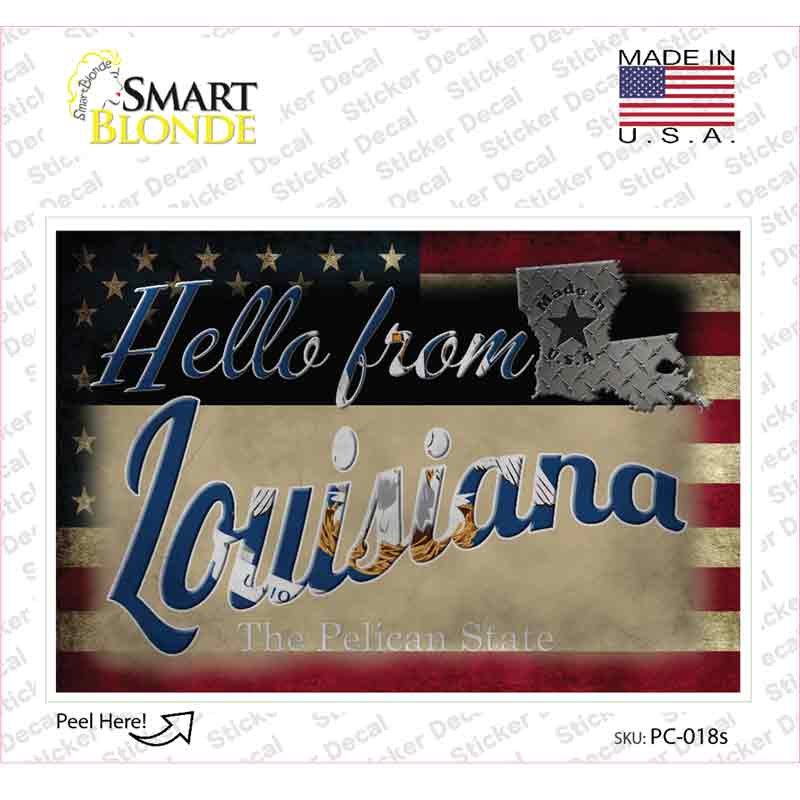 Hello From Louisiana Novelty Postcard Sticker Decals