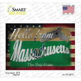 Hello From Massachusetts Novelty Postcard Sticker Decals Small