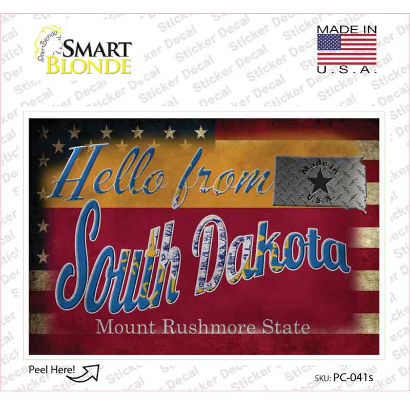 Hello From South Dakota Novelty Postcard Sticker Decals Small