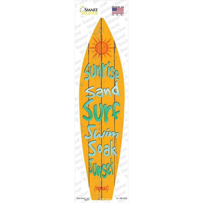 Sunrise Novelty Surfboard Sticker Decal Small