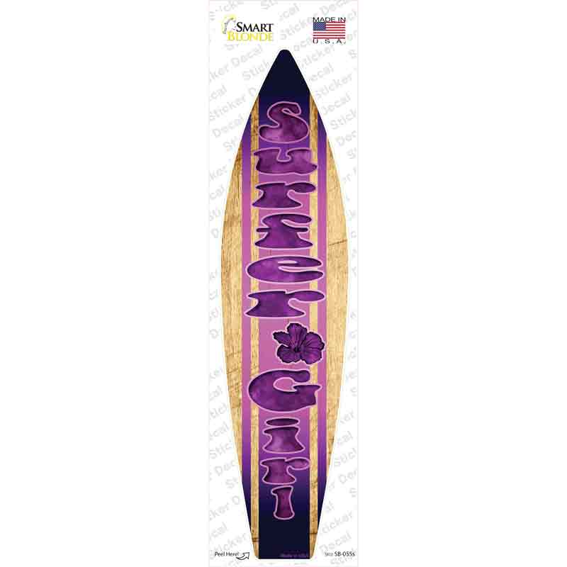 Surfer Girl Novelty Surfboard Sticker Decal Small