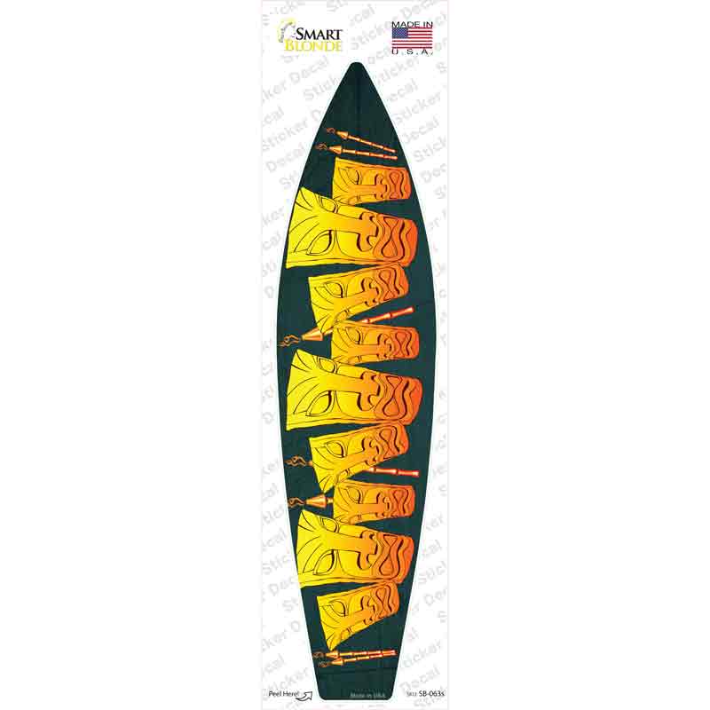 Tiki Novelty Surfboard Sticker Decal Small