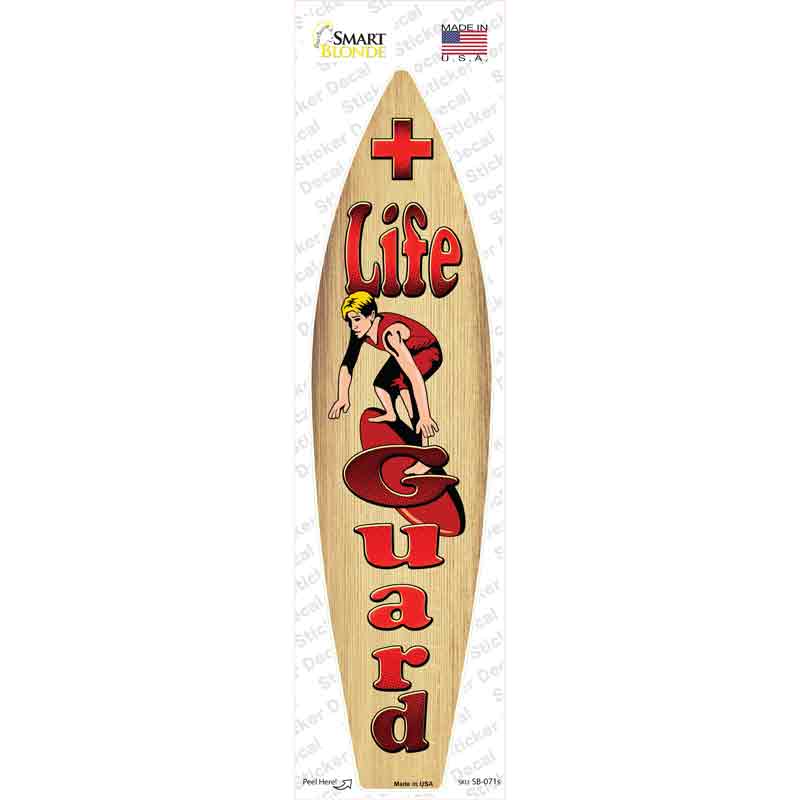 Life Guard On Surfboard Novelty Surfboard Sticker Decal
