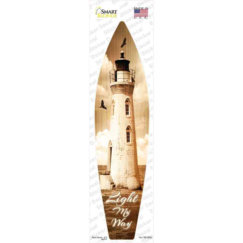 Light My Way Novelty Surfboard Sticker Decal Small