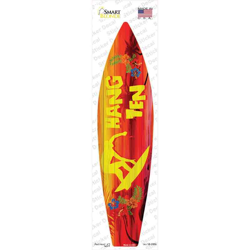 Hang Ten Surfing Novelty Surfboard Sticker Decal Small