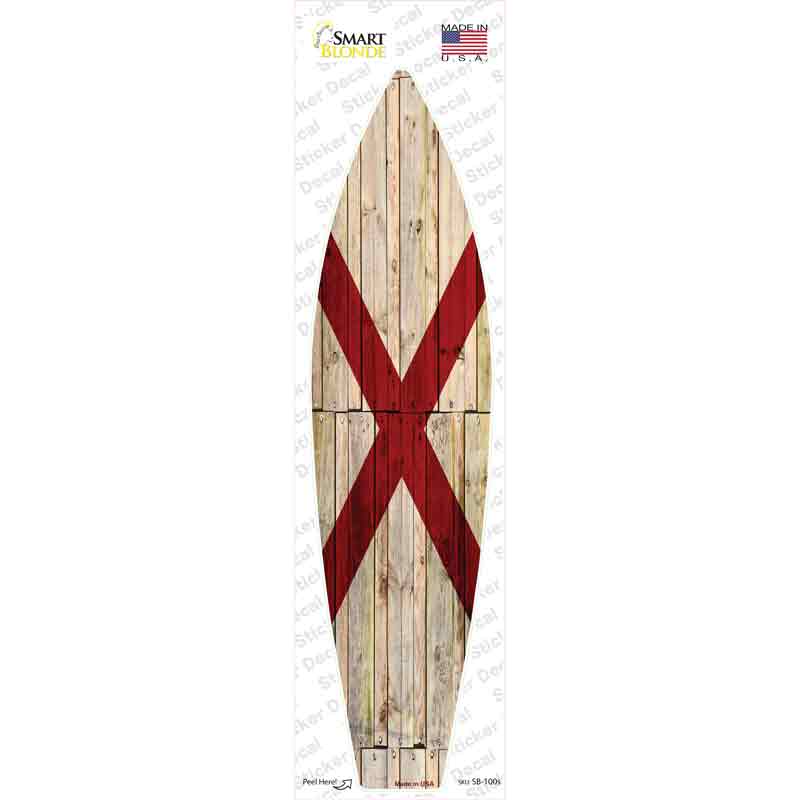 Alabama State Flag Novelty Surfboard Sticker Decal Small