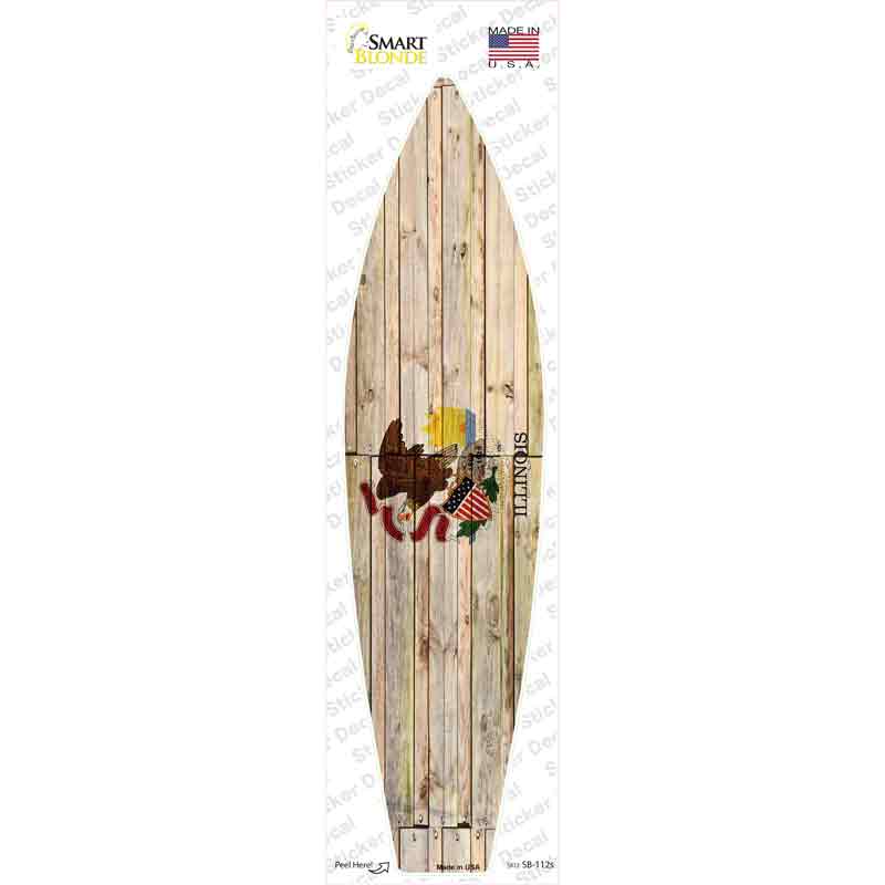 Illinois State Flag Novelty Surfboard Sticker Decal