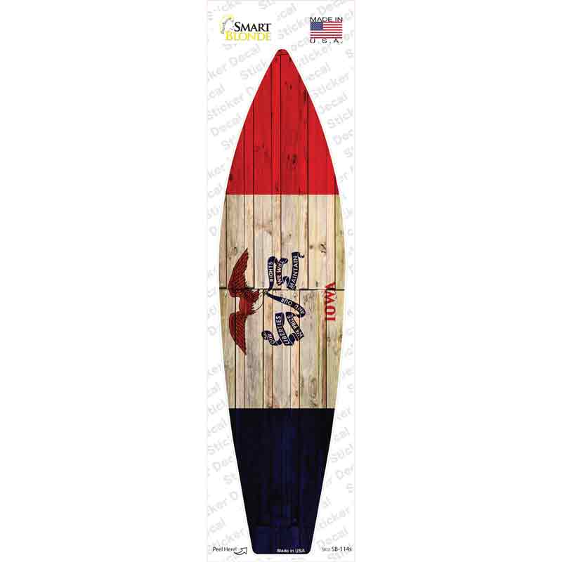 Iowa State Flag Novelty Surfboard Sticker Decal Small