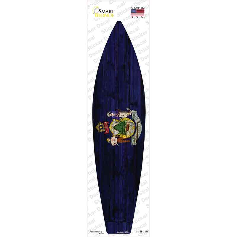 Maine State Flag Novelty Surfboard Sticker Decal