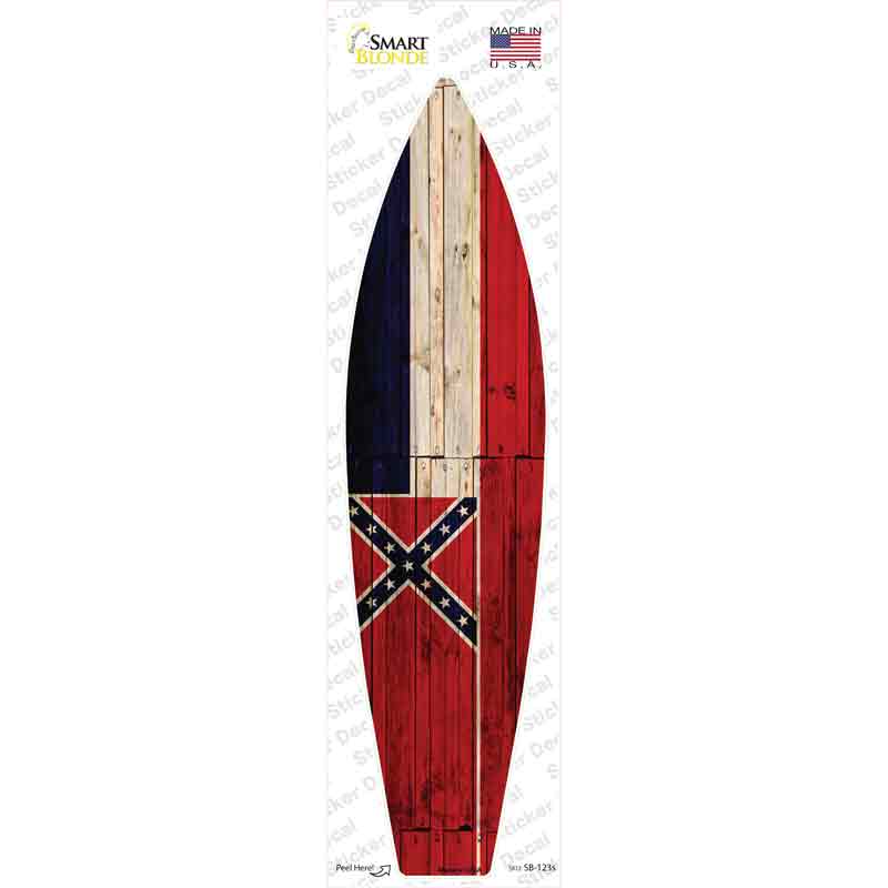 Mississippi State Flag Novelty Surfboard Sticker Decal Small