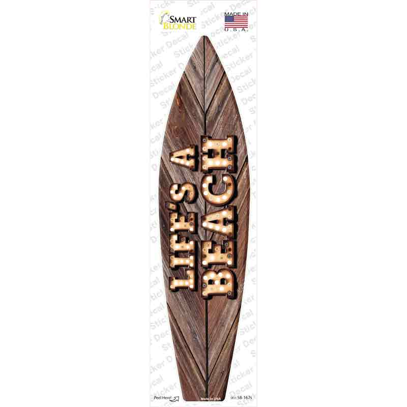 Lifes A Beach Bulb Lettering Novelty Surfboard Sticker Decal