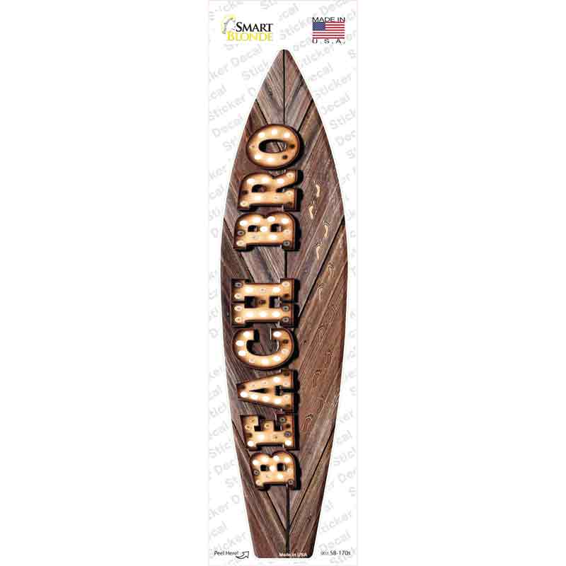 Beach Bro Bulb Lettering Novelty Surfboard Sticker Decal