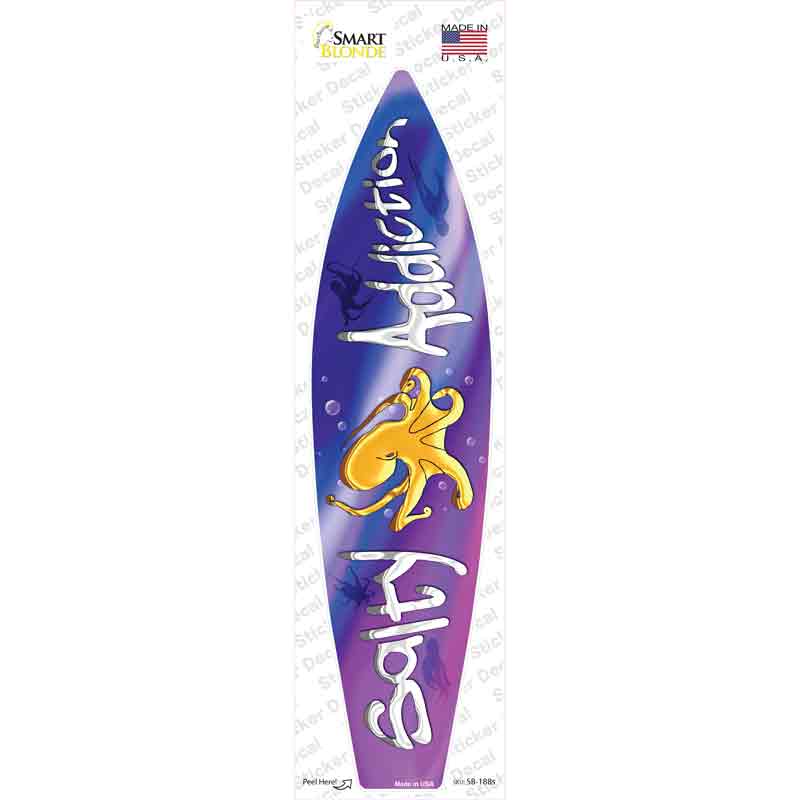 Salty Addiction Novelty Surfboard Sticker Decal Small