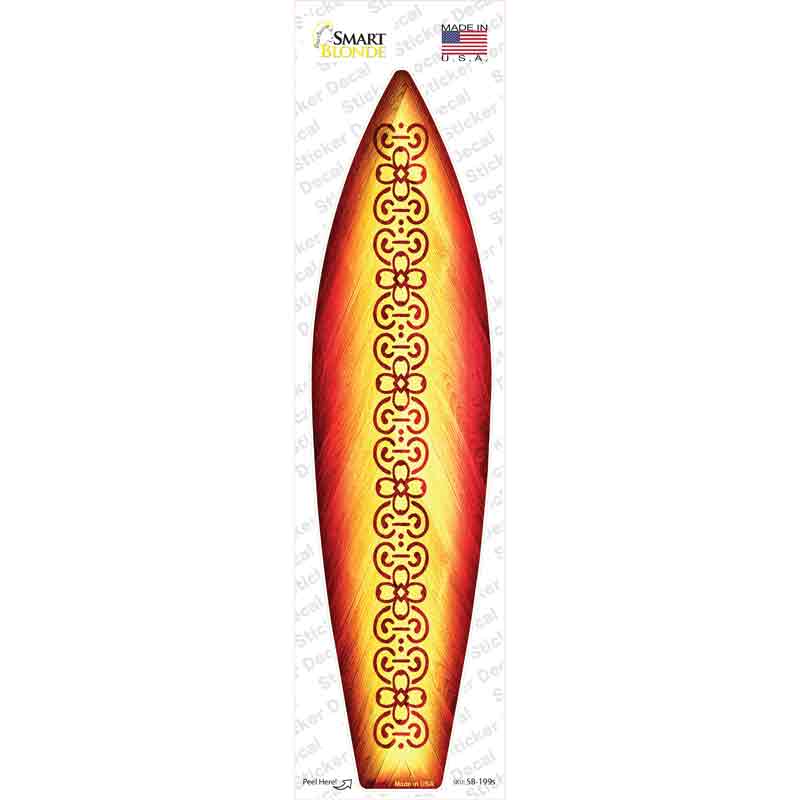 Red and Orange Tribal Novelty Surfboard Sticker Decal Small