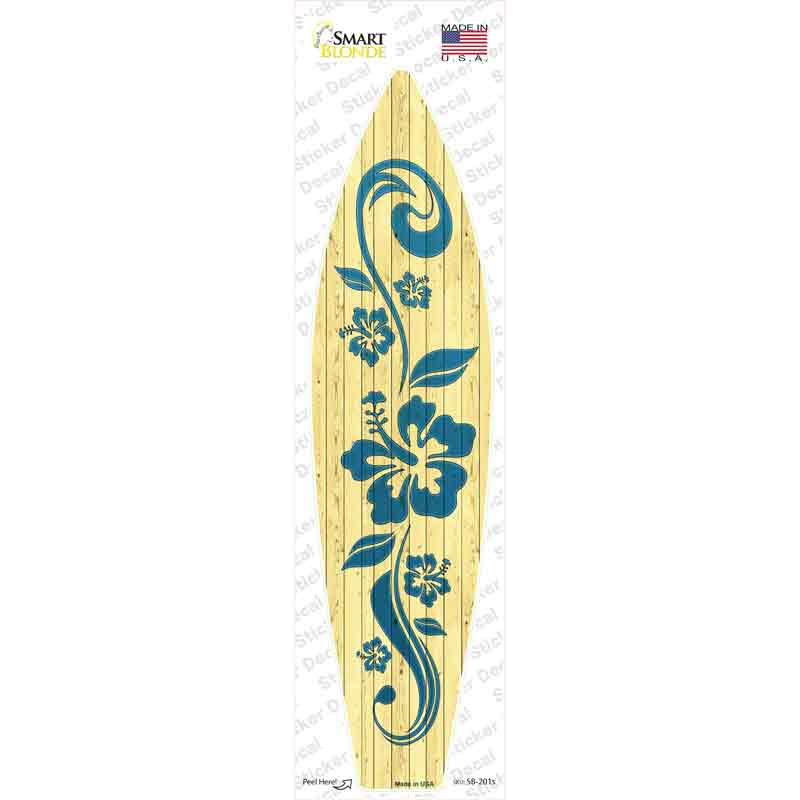 Hibiscus Floweron Wood Novelty Surfboard Sticker Decal Small