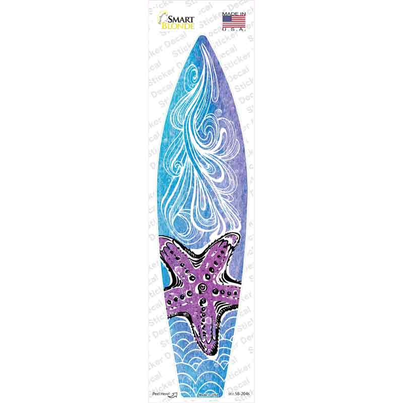 Starfish on Water Novelty Surfboard Sticker Decal Small