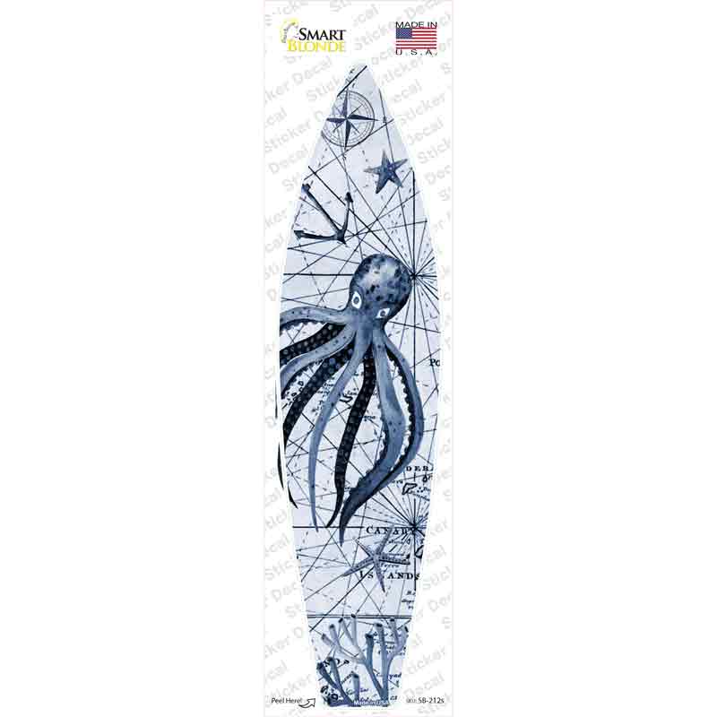 Black and White Octopus Novelty Surfboard Sticker Decal Small