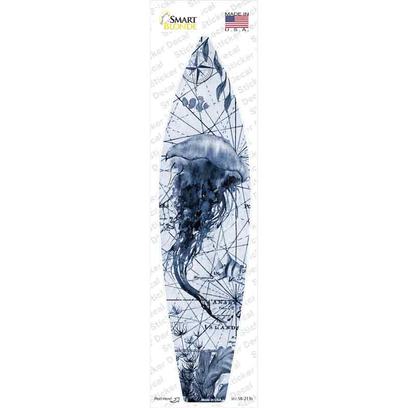 Black and White Jellyfish Novelty Surfboard Sticker Decal