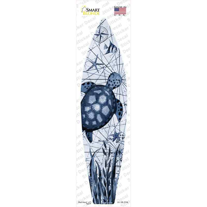 Black and White Sea Turtle Novelty Surfboard Sticker Decal Small