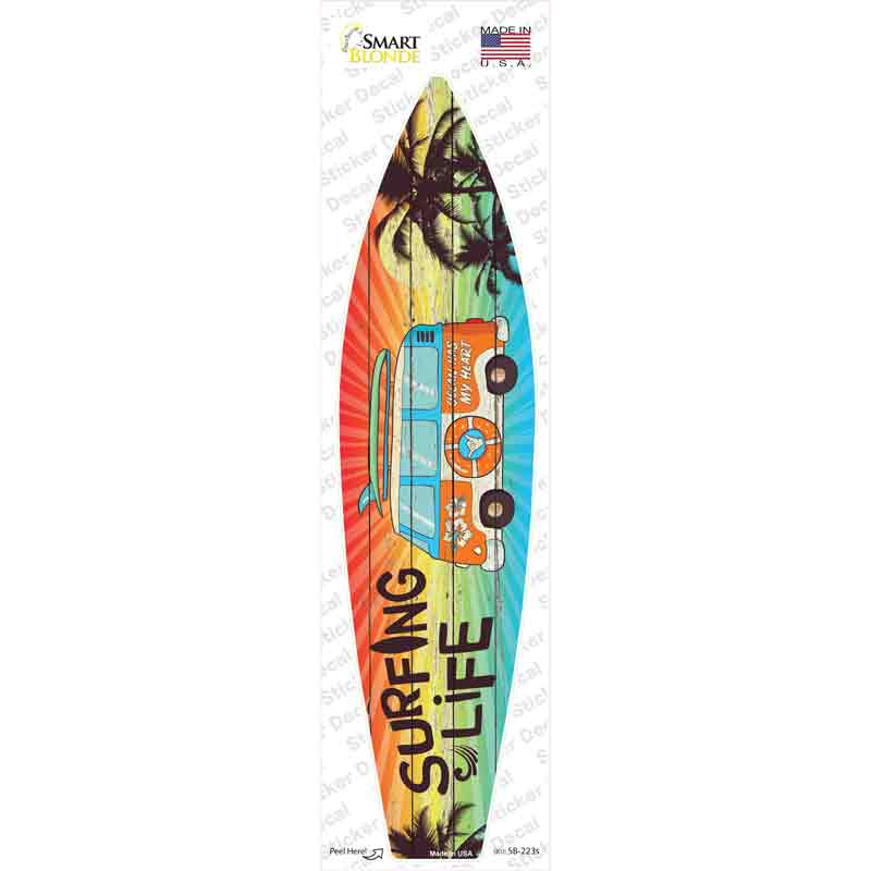 Surfing Life Novelty Surfboard Sticker Decal Small