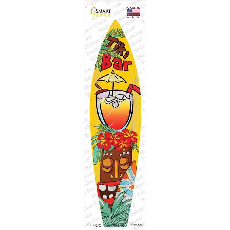 Tiki Bar With Drink Novelty Surfboard Sticker Decal Small