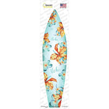 Aloha With Hibiscus Flowers Novelty Surfboard Sticker Decal Small