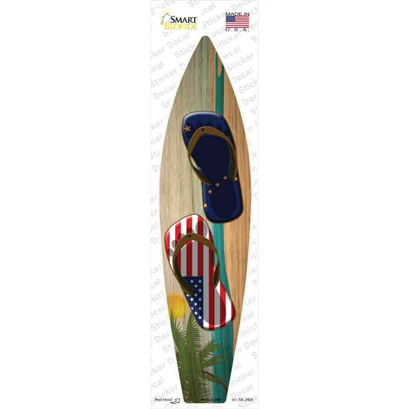 Alaska Flag Flip Flop Novelty Surfboard Sticker Decal