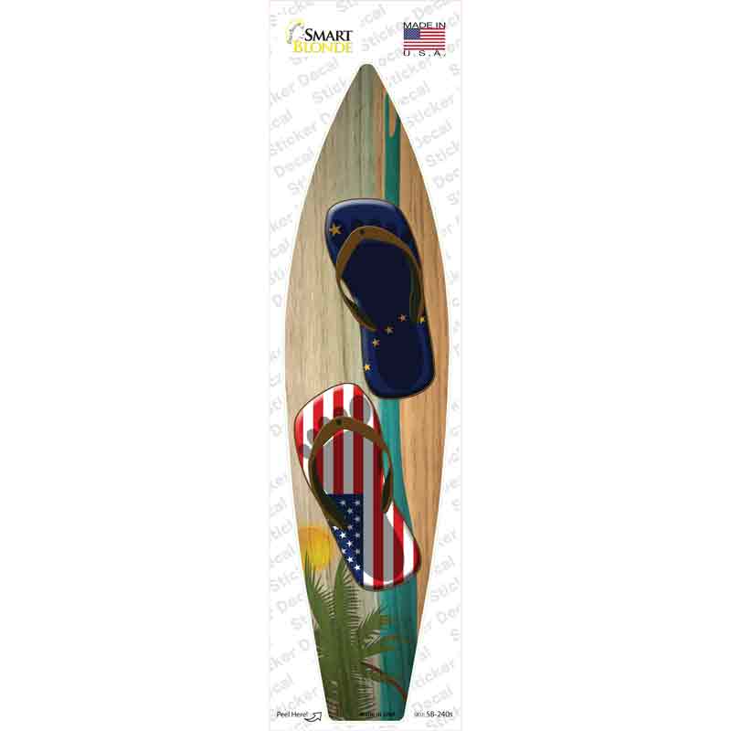 Alaska Flag Flip Flop Novelty Surfboard Sticker Decal Small