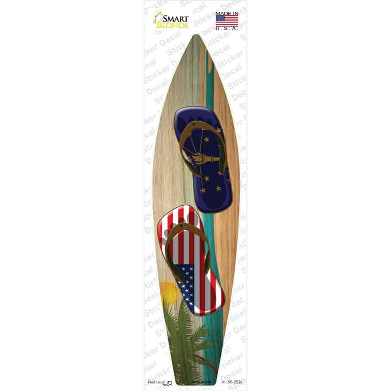 Indiana Flag Flip Flop Novelty Surfboard Sticker Decal Small