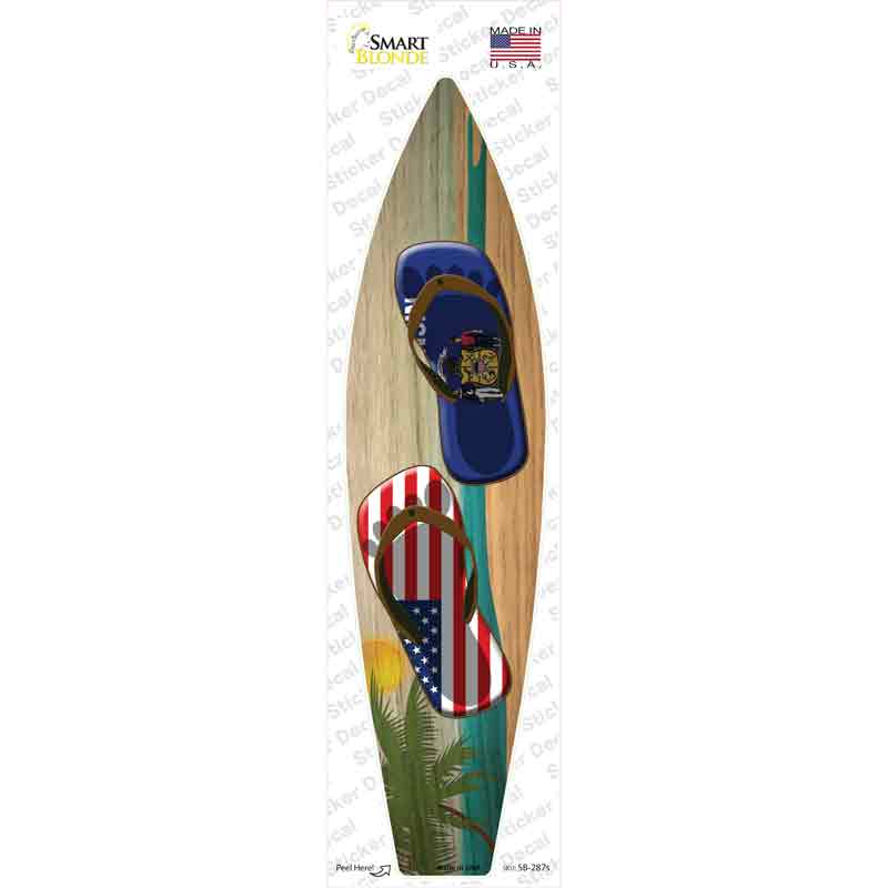 Wisconsin Flag Flip Flop Novelty Surfboard Sticker Decal