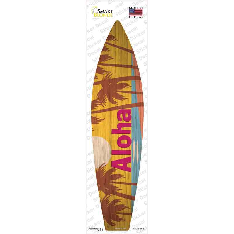 Aloha Sunset Novelty Surfboard Sticker Decal Small