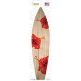 Red Hawaiian Flowers Novelty Surfboard Sticker Decal Small