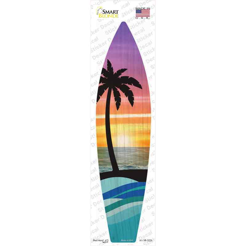 Palm Trees Sunset Novelty Surfboard Sticker Decal Small