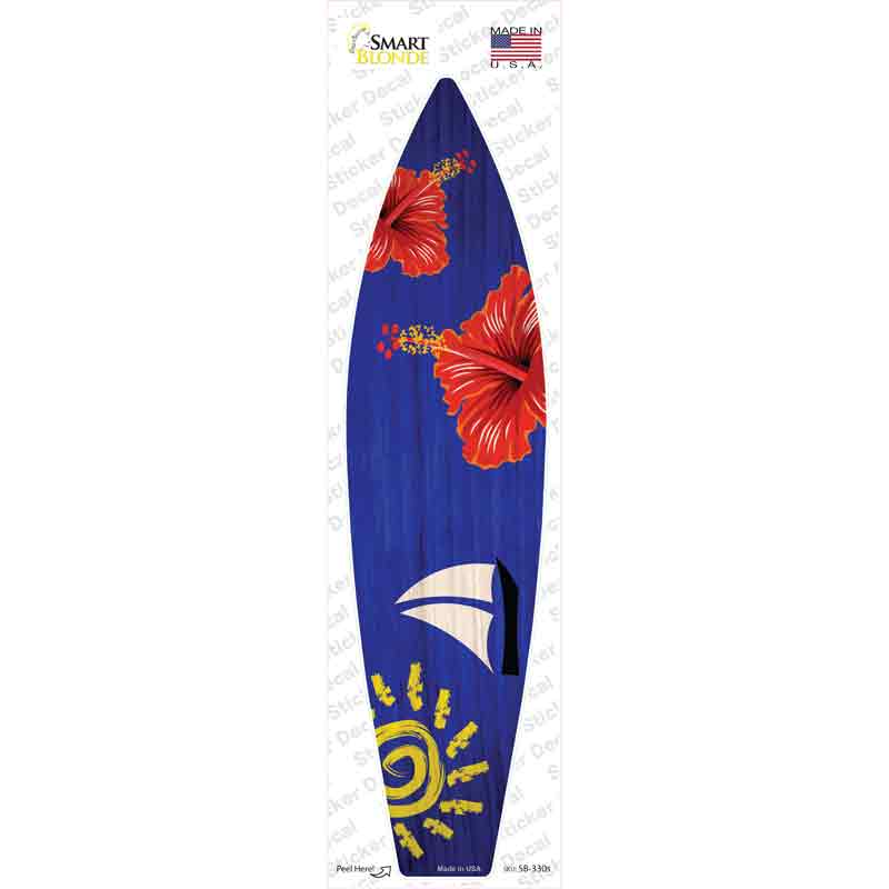 Sailboat With Big Sun Novelty Surfboard Sticker Decal Small