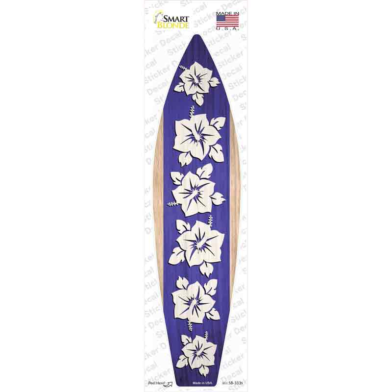 Purple And White Flowers Novelty Surfboard Sticker Decal Small