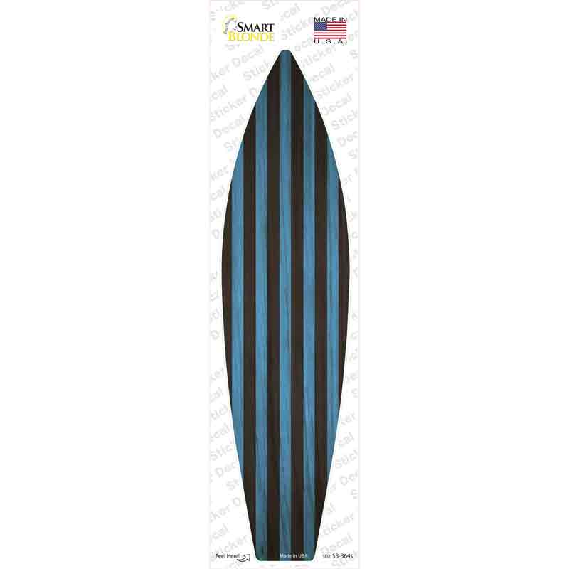 Blue And Black Striped Novelty Surfboard Sticker Decal Small