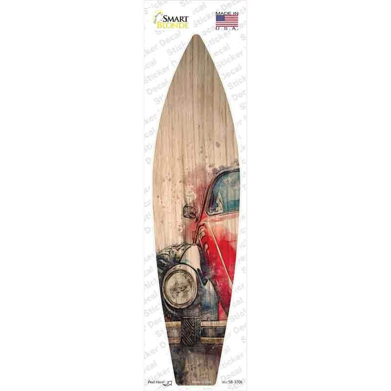 Red Small Car Novelty Surfboard Sticker Decal