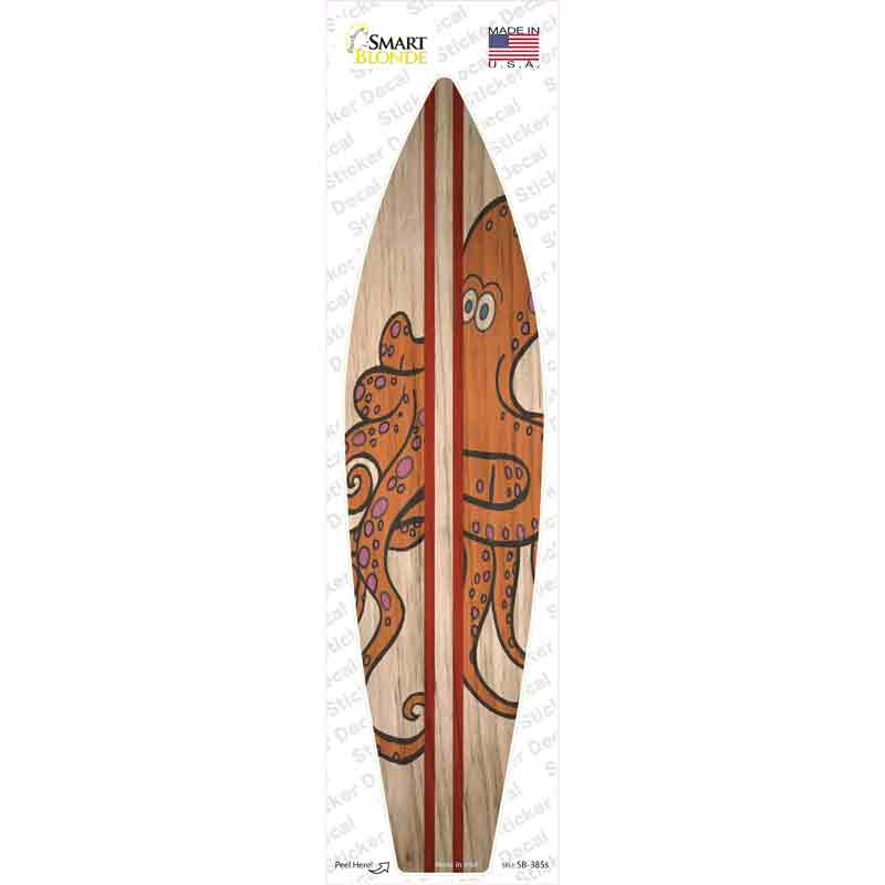 Octopus Red Striped Novelty Surfboard Sticker Decal Small