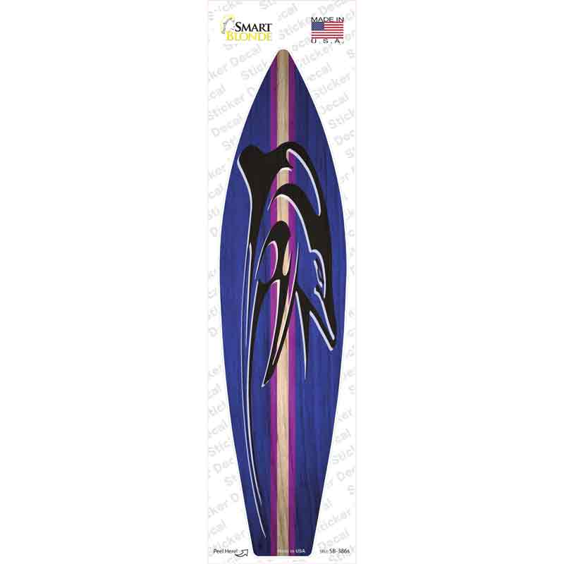 Dolphin Purple Striped Novelty Surfboard Sticker Decal Small