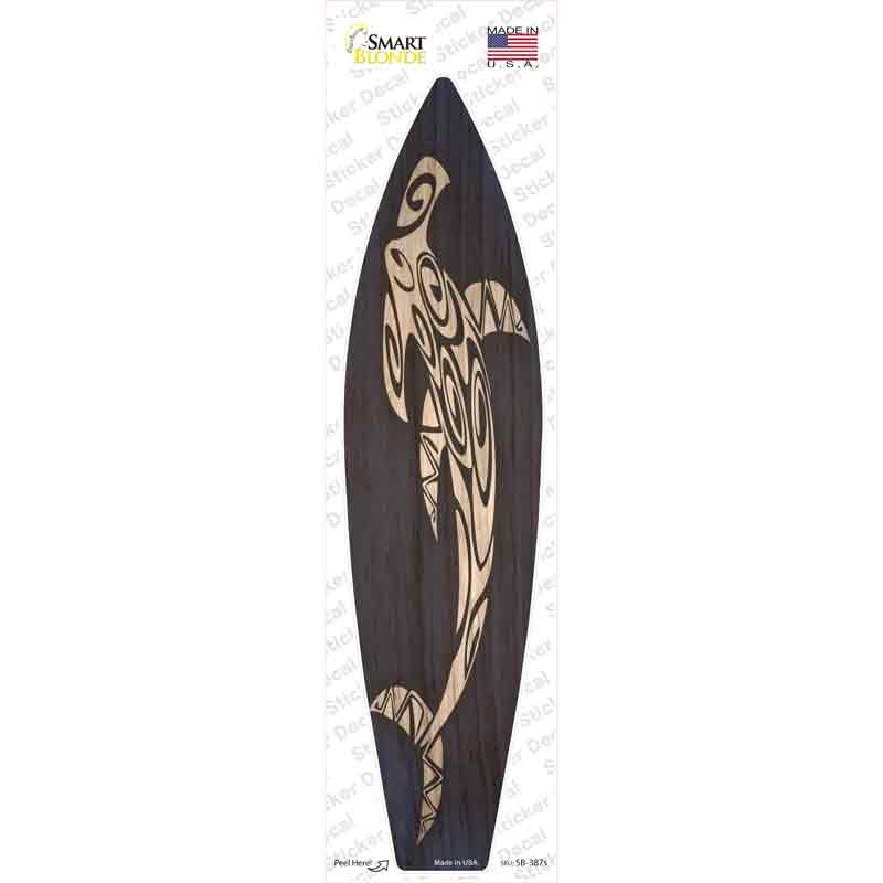 Tribal Hammerhead Shark Novelty Surfboard Sticker Decal Small