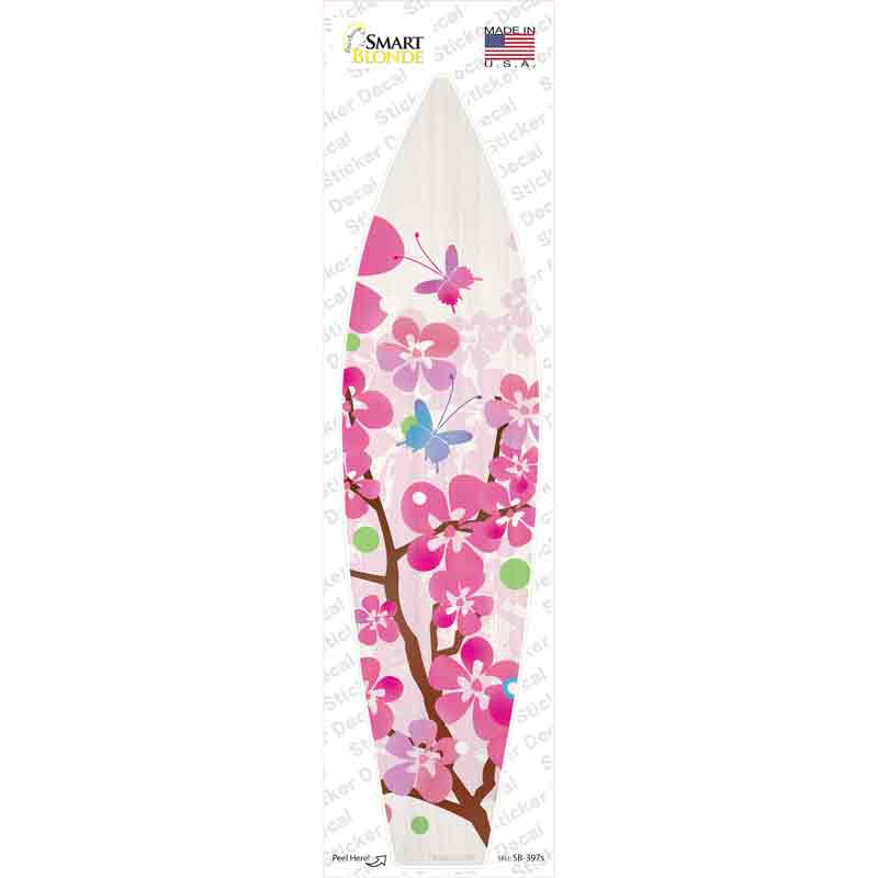 Pink Flowers Novelty Surfboard Sticker Decal Small