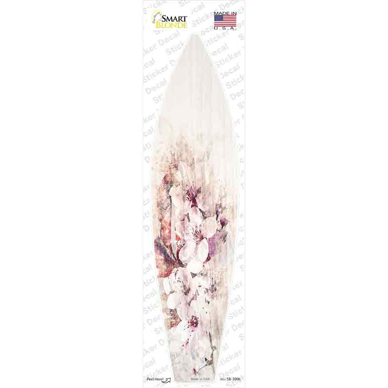 White Flowers Novelty Surfboard Sticker Decal Small