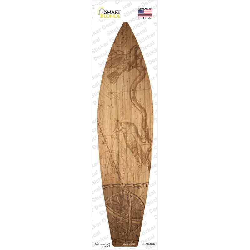 Map Drawing With Birds Novelty Surfboard Sticker Decal Small