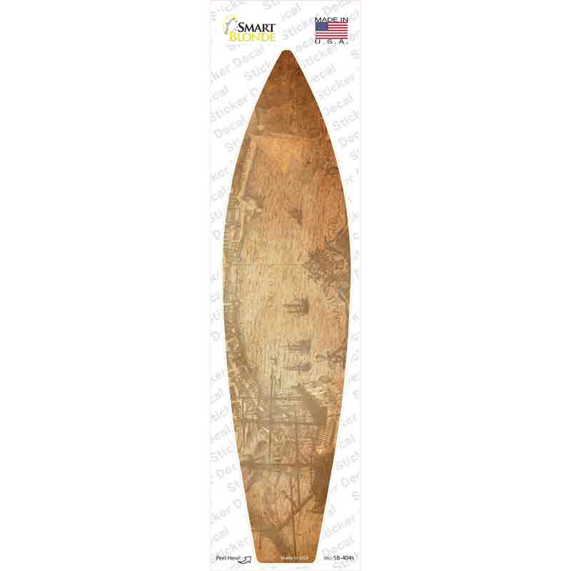 Vintage Map With Sea Novelty Surfboard Sticker Decal Small