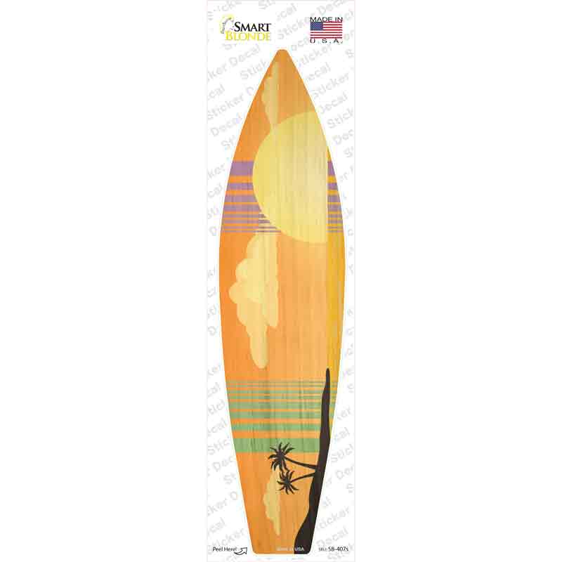 Tropical Sunset Novelty Surfboard Sticker Decal Small