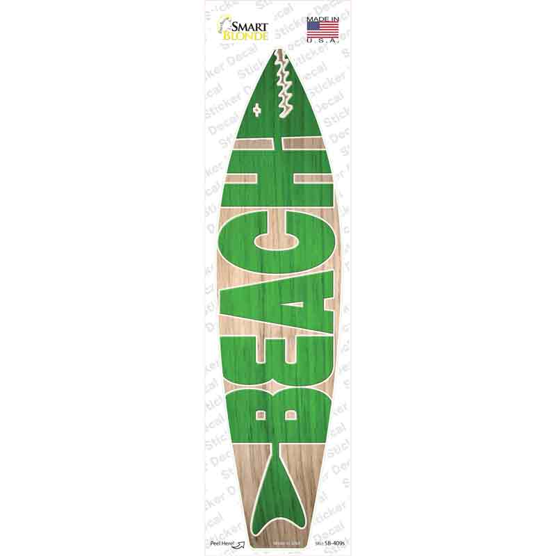 Green Beach Novelty Surfboard Sticker Decal Small