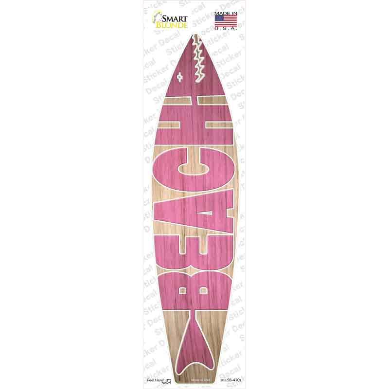 Pink Beach Novelty Surfboard Sticker Decal Small