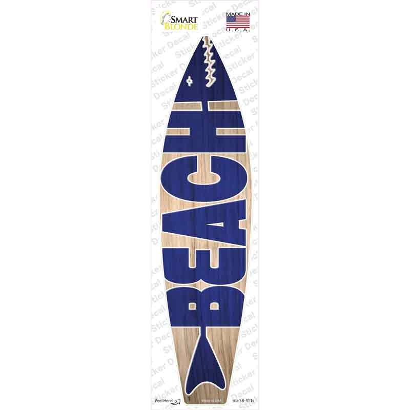 Blue Beach Novelty Surfboard Sticker Decal Small